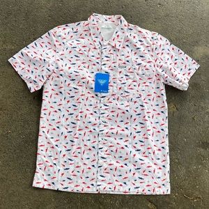Columbia Sportswear Performance Fishing Gear Short Sleeve Fish Shirt Size Small